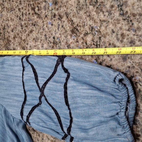 "CROWN AND IVY" SZ. M., Women's Blue and navy blue, 3/4 length sleeves tunic. - Picture 8 of 14